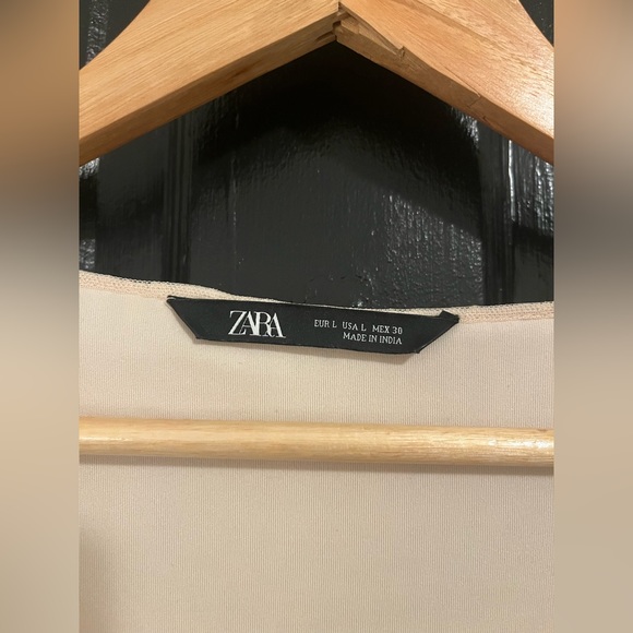 Zara Pale Pink Sequin Wrap Dress - Picture 5 of 5